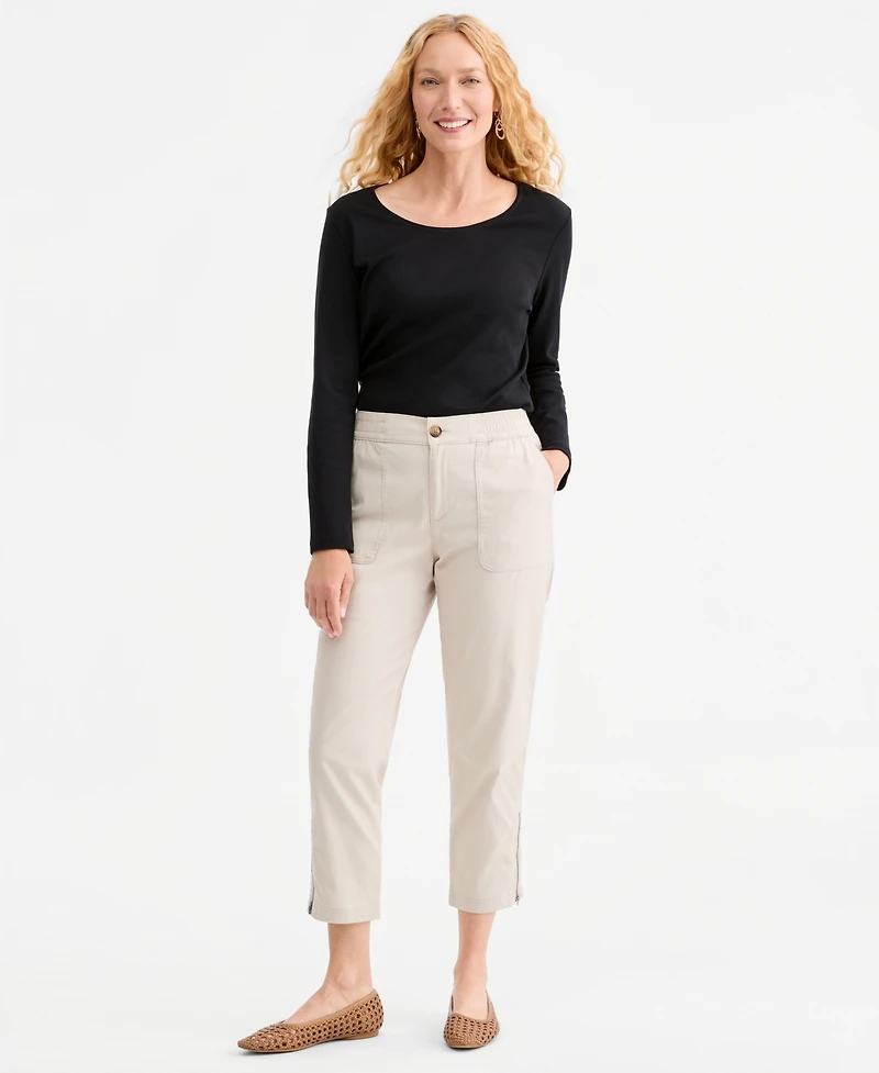 Style & Co Women's Side Zip Cropped Tapered Pants, Macy's Exclusive