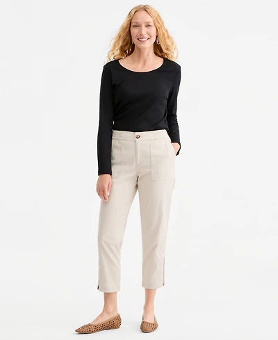 Style & Co Women's Side Zip Cropped Tapered Pants, Macy's Exclusive