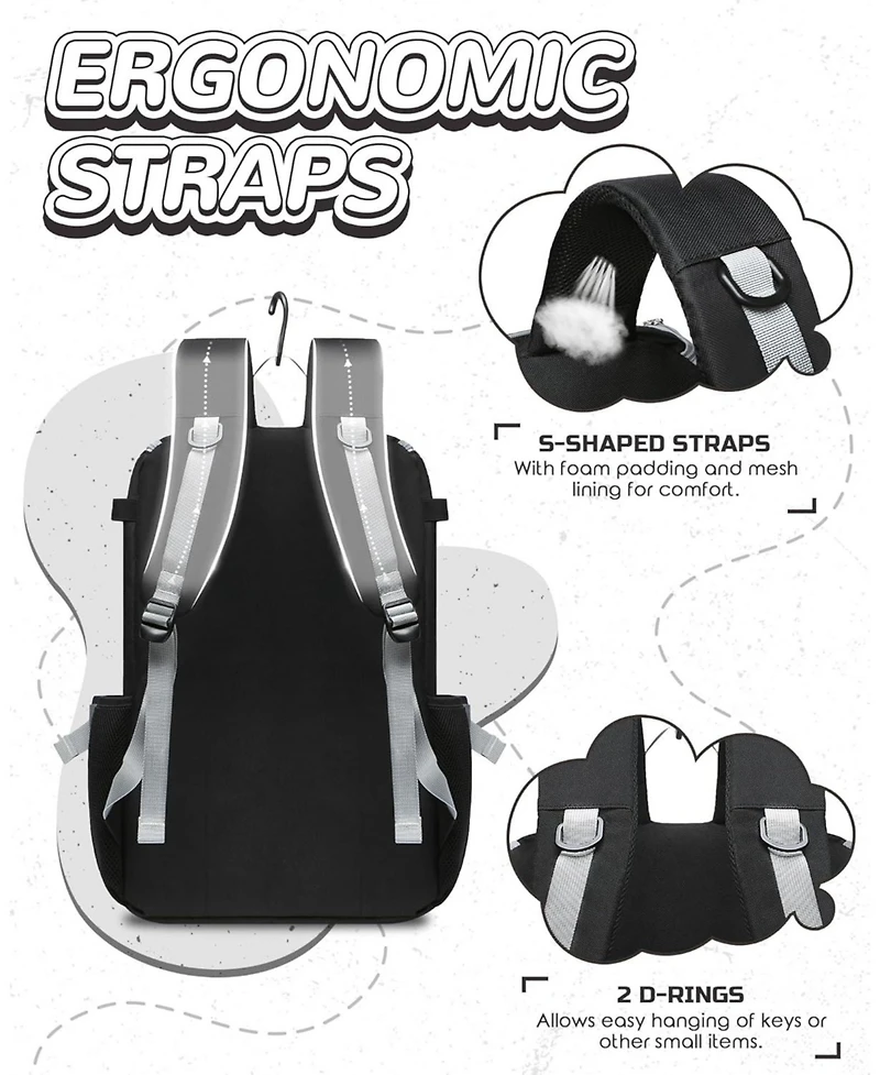 Furlihong Solid Pattern Baseball Softball Gear Backpack for Boys and Girls Ages 8-14 - Youth Bat Bag with Ventilated Shoe Compartment for Players