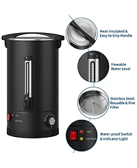 gaomon 14L Double Wall Commerical Coffee Urn, Hot Coffee Dispenser, Black for Wedding, Buffet, Catering, Events, Outdoor Bar