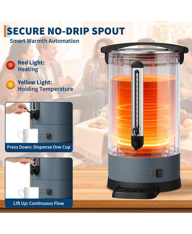 gaomon 14L Double Wall Commerical Coffee Urn, Hot Coffee Dispenser, for Wedding, Buffet, Catering, Events