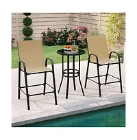 Boyel Living Outdoor Bar Stools Set of 2 29 Inch Fabric Height with Armrests