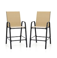 Boyel Living Outdoor Bar Stools Set of 2 29 Inch Fabric Height with Armrests