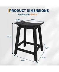 gaomon Weatherproof Hdpe Bar Stools Set - Outdoor Counter Height Patio Chairs, Heavy Duty Resin, Ergonomic Footrest, Non-Slip, for Garden, 2-Pack
