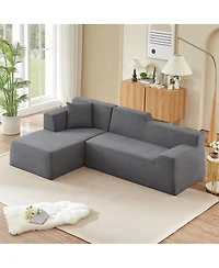 Streamdale Furniture Modern minimalist L-shaped corduroy high back sofa
