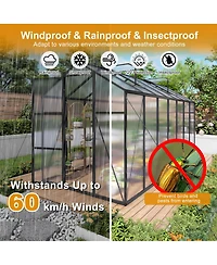 Streamdale Furniture 6x14FT Walk-in Outdoor Greenhouse with Polycarbonate Roof & Aluminum Frame