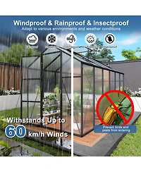 Streamdale Furniture 6x12Feet Walk-in Outdoor Greenhouse with Aluminum Frame and Uv Protection