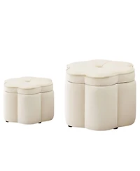 Streamdale Furniture Petal Storage Ottoman Set of 2