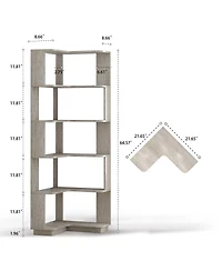 Streamdale Furniture 2-Piece Shape Corner Bookcase Set, Space Saving, Light and More