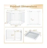 Ruie 6-Panel Extra Wide Adjustable Pet Safety Gate Fits 34.5-154 in Openings