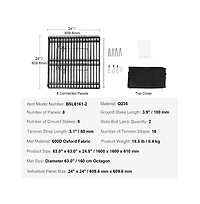 Ruie 8 Panel Foldable Metal Dog Playpen with Top Cover and Ground Stakes 24 in H
