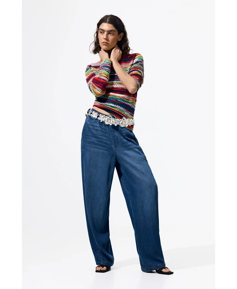 Desigual Women's Elastic Long Denim Trousers