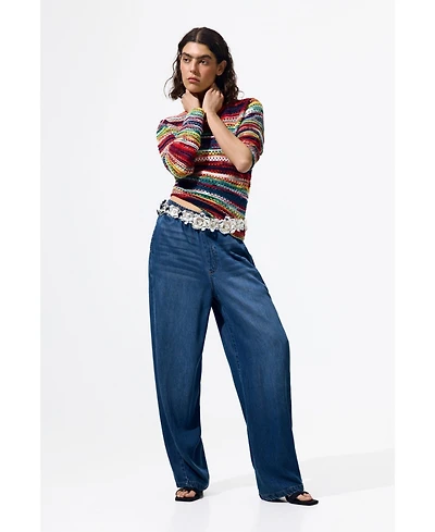 Desigual Women's Elastic Long Denim Trousers