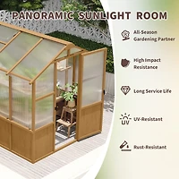 Streamdale Furniture 6x8 Ft Wooden Walk-in Greenhouse with Polycarbonate Panels & Vents