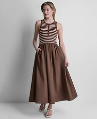 Dkny Jeans Women's Rib Henley Tank Maxi Dress