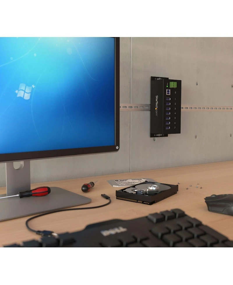 StarTech.com 7-Port Industrial Usb 3.0 Hub with Esd Protection