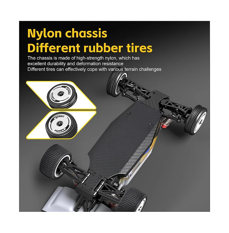 Bruce & Shark 2.4GHz Rc Off-Road Car, 1/24 Scale with Cruise Control and 3-Speed Adjustment