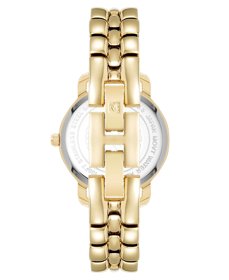 Anne Klein Women's Quartz Round Gold-Tone Alloy Metal Bracelet Watch 30mm