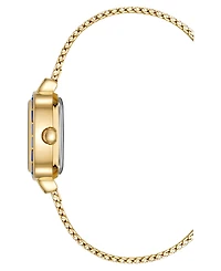 Anne Klein Women's Quartz Blue Lapis Dial Barrel-shaped Gold-Tone Stainless Steel Mesh Watch Set 22.6mm