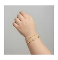 GiGiGirl 14K Gold Plated Station Bracelet 2-Piece Set