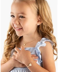 Tiny Blessings Children's 14k gold Heart of Id & Engraved Initial Girls' 6" Bracelet