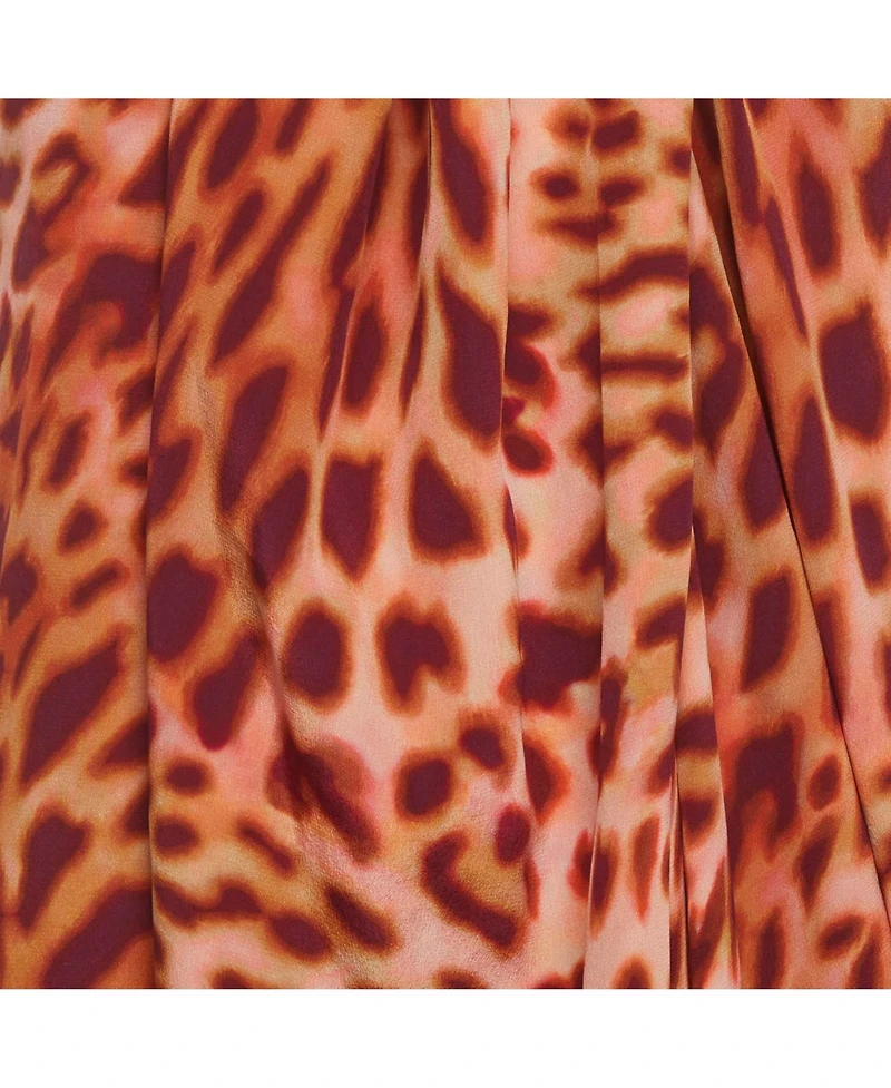 Pre-Owned Stella Mccartney Women's Leopard Print Silk Draped Dress