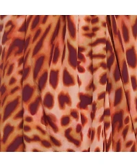 Pre-Owned Stella Mccartney Women's Leopard Print Silk Draped Dress