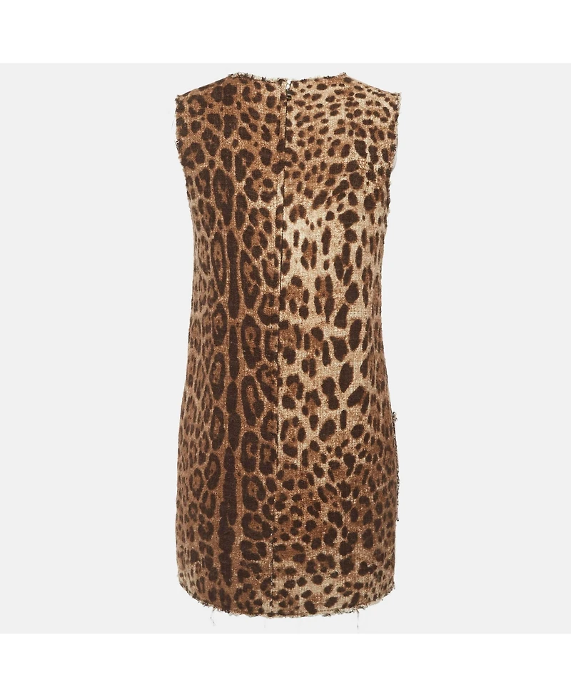 Pre-Owned Dolce & Gabbana Women's Leopard Print Cotton Mini Dress