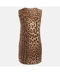 Pre-Owned Dolce & Gabbana Women's Leopard Print Cotton Mini Dress