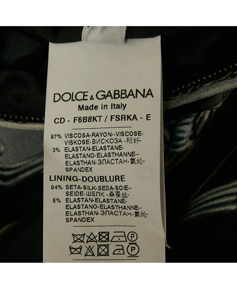 Pre-Owned Dolce & Gabbana Women's Cutlery Print Crepe Sheath Dress