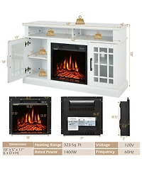 Gymax 48'' Fireplace Tv Stand With 1400W Electric Fireplace for TVs up to 50 Inches