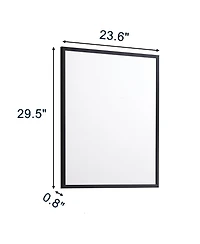 Rainsken -Inch Bathroom Mirror, Square Aluminum Mirror Frame Vanity Mirror for Bedroom