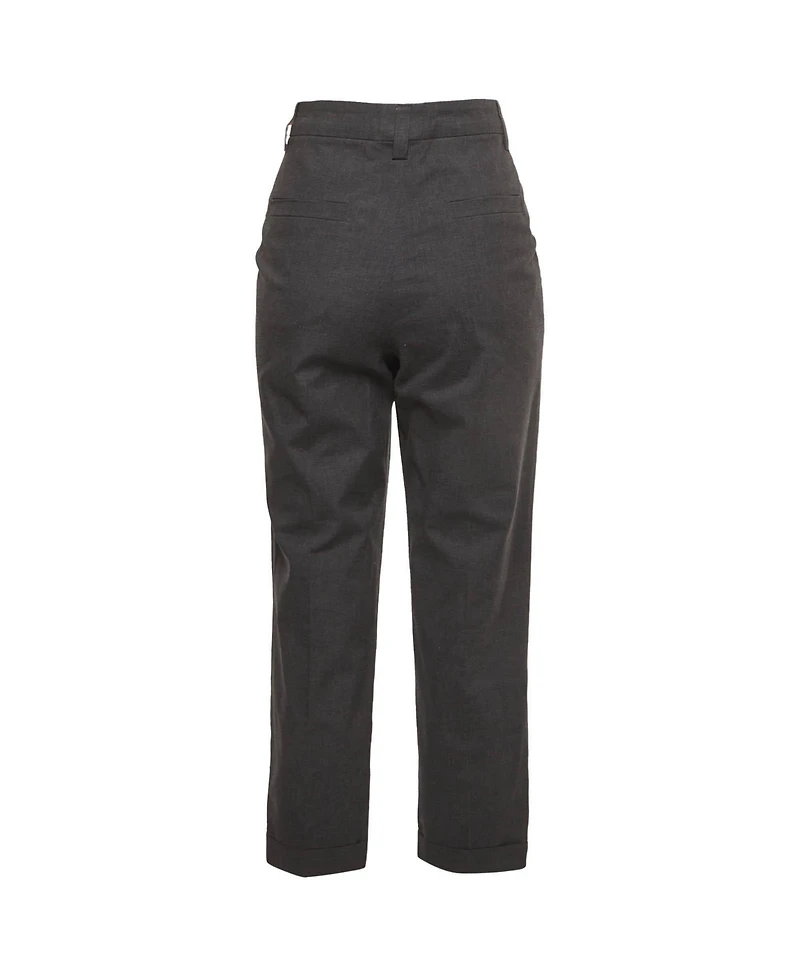 Pre-Owned Brunello Cucinelli Women's Cotton Blend Straight Fit Trousers