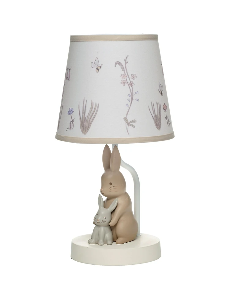 Lambs & Ivy Signature Bunny Hop Hand-Painted Resin Rabbits Lamp with Shade