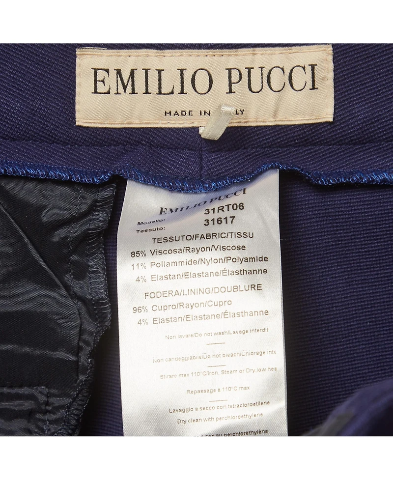 Pre-Owned Emilio Pucci Women's Stretch Crepe Straight Fit Trousers