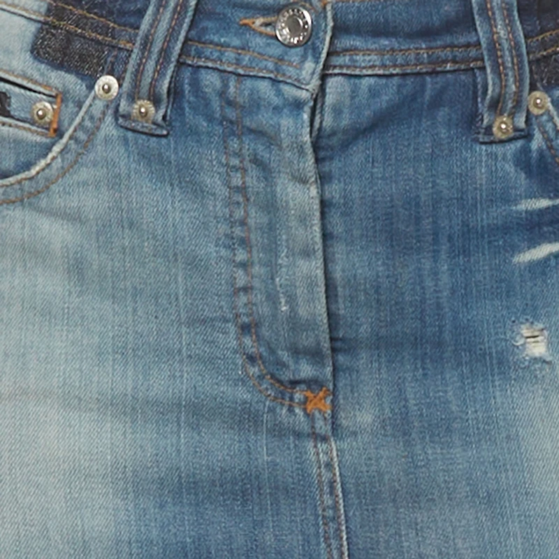 Pre-Owned Dolce and Gabbana Women's Faded Denim Pencil Skirt