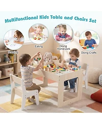 Slickblue Toddler Table and Chair Set Multifunction with Chalkboard Top