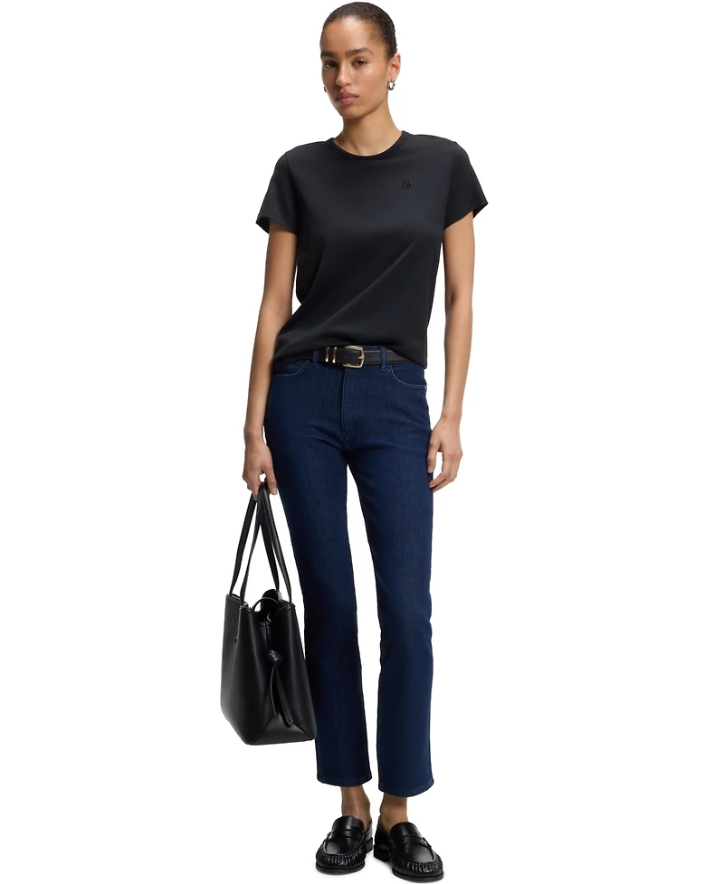Boss by Hugo Women's Cotton-Silk Blend Slim-Fit T-Shirt