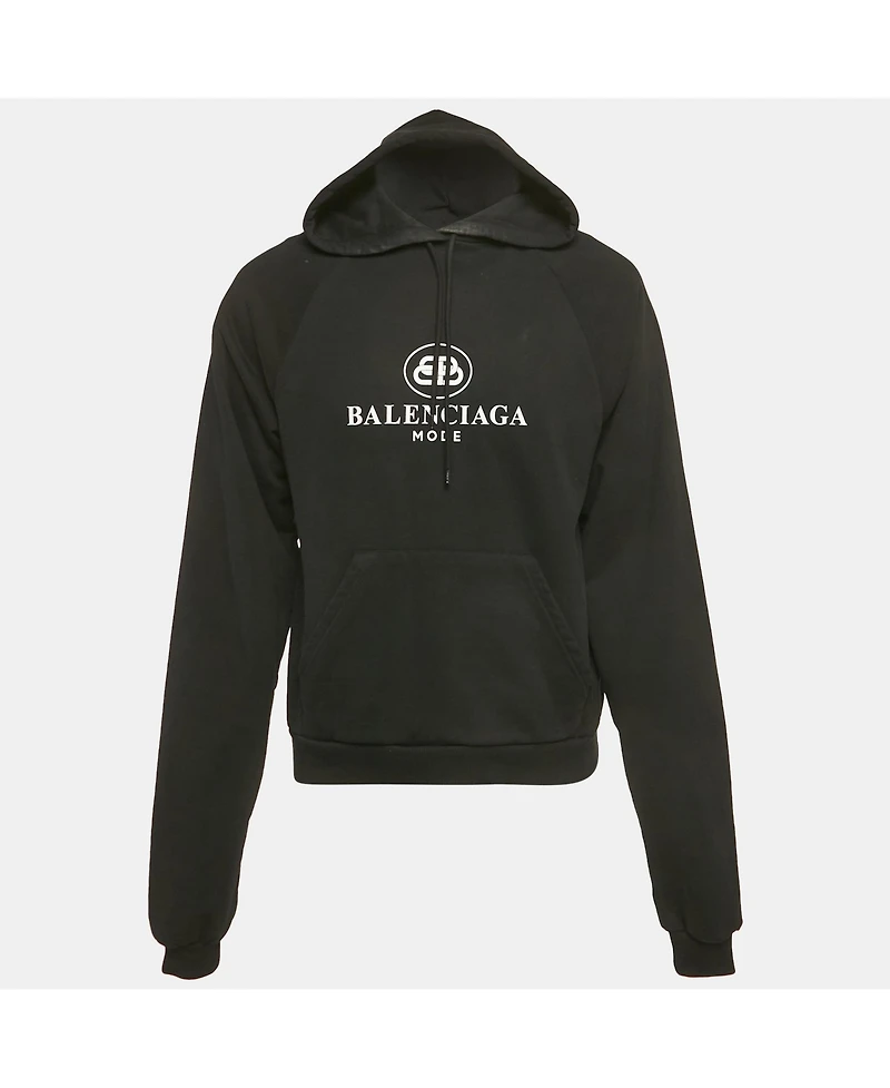 Pre-Owned Balenciaga Women's Logo Print Cotton Hoodie