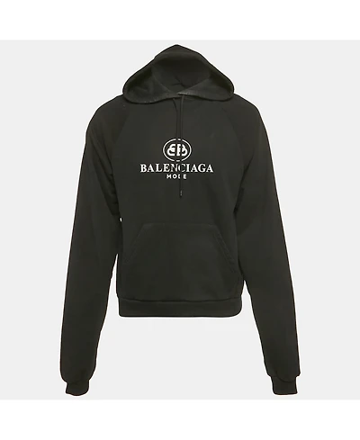 Pre-Owned Balenciaga Women's Logo Print Cotton Hoodie