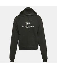 Pre-Owned Balenciaga Women's Logo Print Cotton Hoodie
