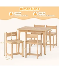 Slickblue 5 Piece Kids Furniture Set Table and Chairs Solid Wood Design