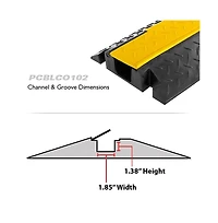 Pyle Cable Cover Ramp Safety Track with Flip-Open Lid, Single Channel