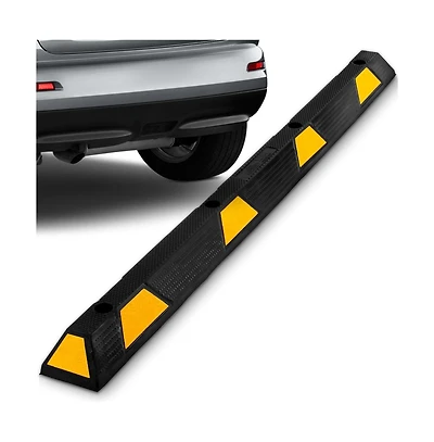 Pyle Vehicle & Car Tire Stop, Heavy-Duty Rubber Block