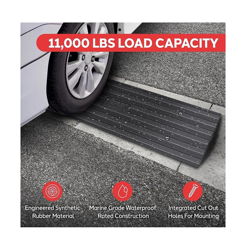 Pyle Driveway Threshold Car Curb Ramps, Set of 2