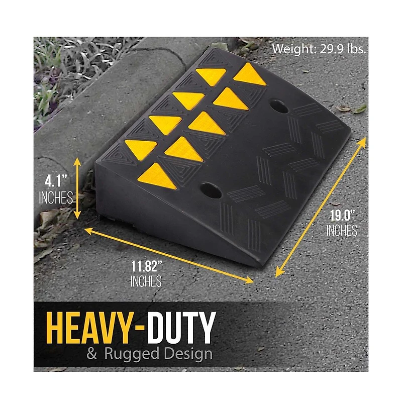 Pyle Car/Truck Curb Ramps - Heavy-Duty Vehicle Bridge Kit (Pair)