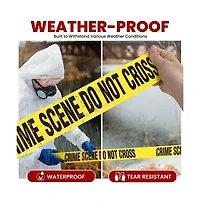 Pyle 12 Pieces Crime Scene Do Not Cross Tape Set - 200 Meters Long Tape Roll Suitable for a Wide Range of Applications, Including Roadworks, Events