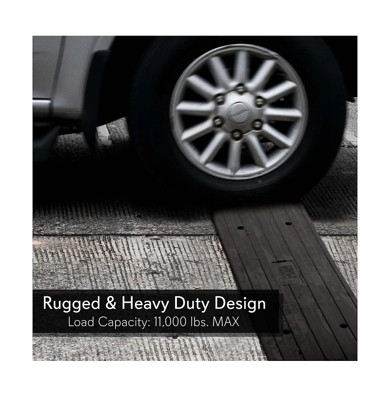 Pyle Driveway Threshold Car Curb Ramp, Single Piece