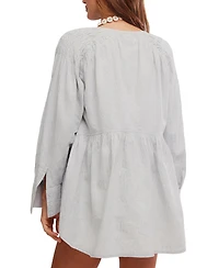 Free People Women's Alana Long-Sleeve Front Button Tunic Top