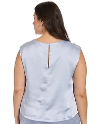 Muse Plus Tucked Beaded Crew Neck Top
